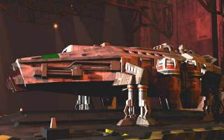 Being a transport ship, this ship isn't a stranger to the inside of a docking bay.